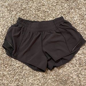 Lululemon Athletica Hotty Hot Black Low-Rise Lined 2.5” Shorts